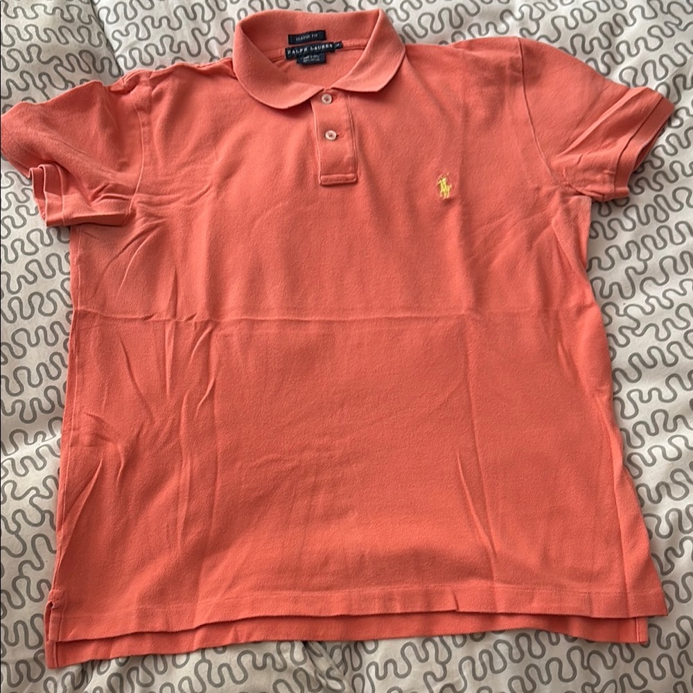 EUC Women’s Ralph Lauren Coral Polo Shirt Size L
